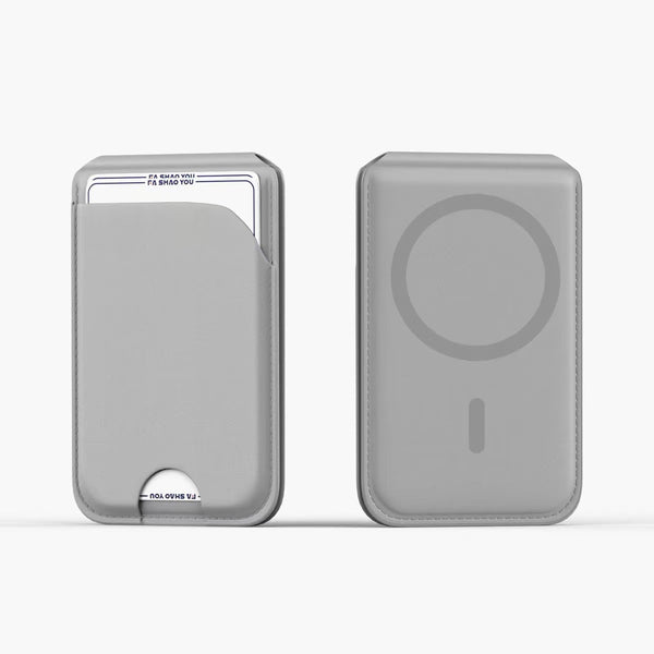 Leatherboss Magnetic Mobile Wallet & Cardholder Stand – Slim Premium Holder (Beige)