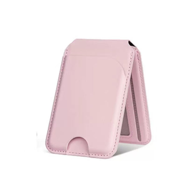 Leatherboss Magnetic Mobile Wallet & Cardholder Stand – Slim Premium Holder (Pink)