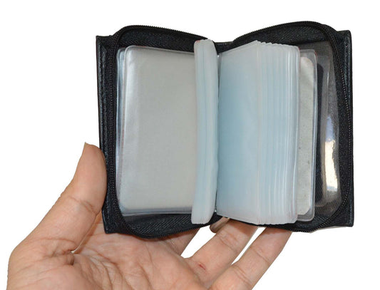 22 card RFID Blocking Mini Leather Wallet Business Case Purse Credit Card Holder