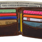 RFID Blocking Brown Vintage Leather Men's Bifold Center Flap Wallet