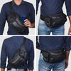 Large Leather Waist Fanny Pack Belt Bag Travel Hip Purse Mens Women