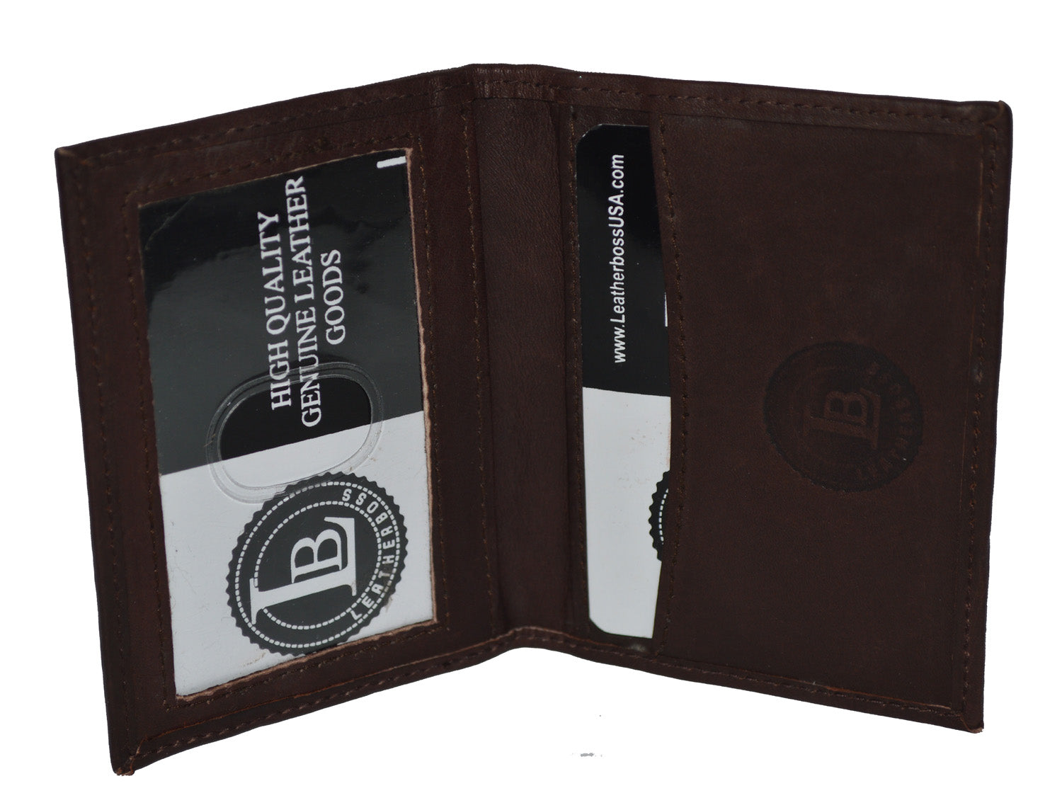 Leatherbosss Genuine Leather Card Holder with ID Slot