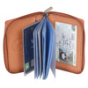 CREDIT CARD PICTURE HOLDER ALL AROUND ZIPPER 24 PAGES GENUINE LEATHER