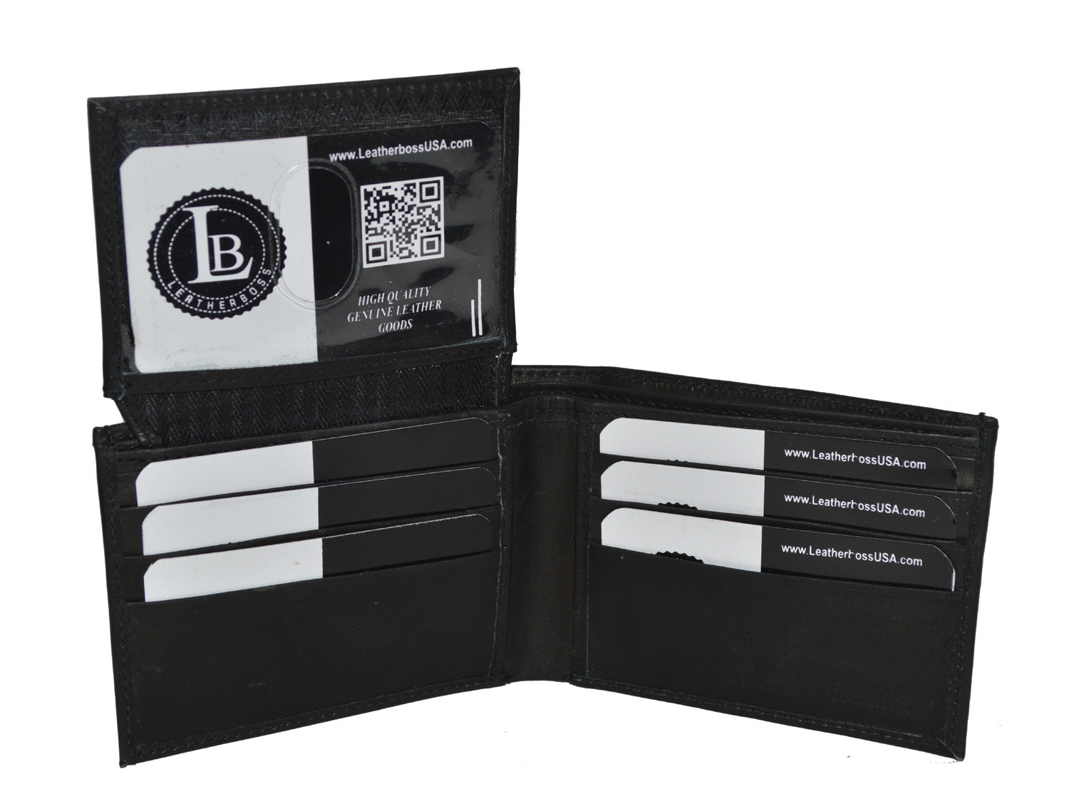 Leatherboss Genuine Leather Men Credit card With Box Bifold Wallet