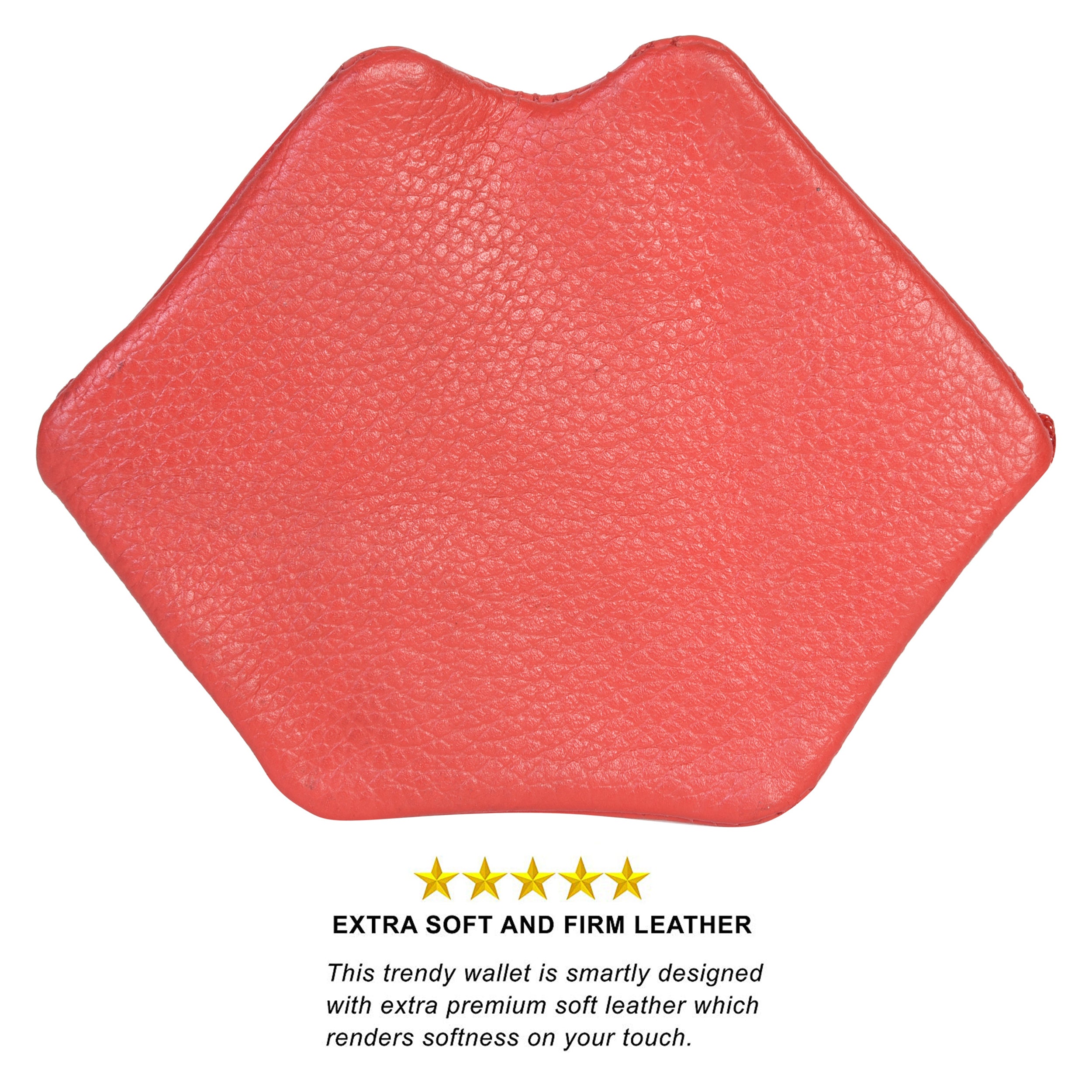 Leatherboss Ladies girls coin purse lipstick key holder - Lips Shape