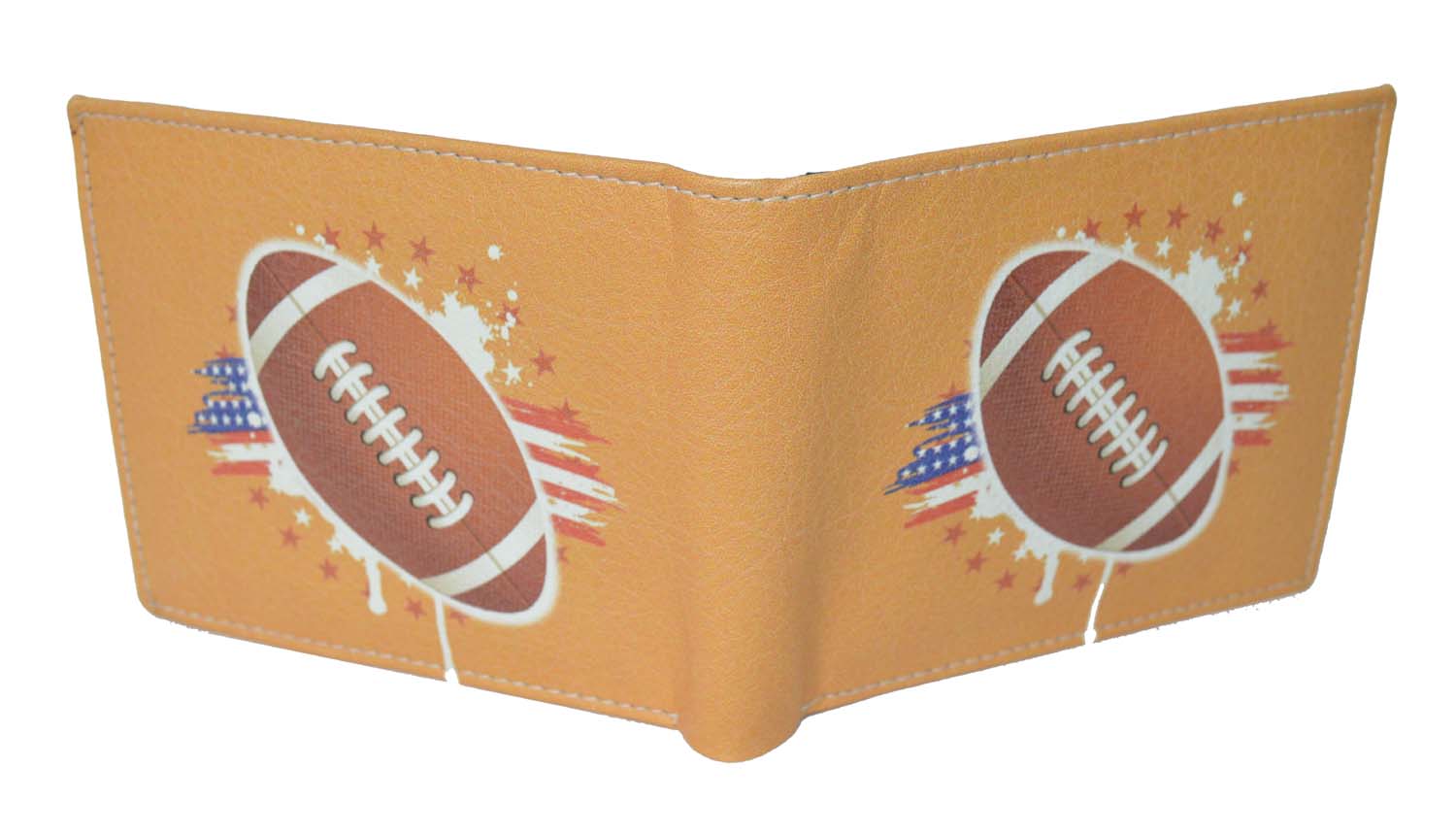 Leatherboss Men Bifold Exotic Wallet Sports American Football Theme Gift Box