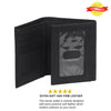 Leatherboss Genuine Leather Men Wallet Trifold with Outside Window