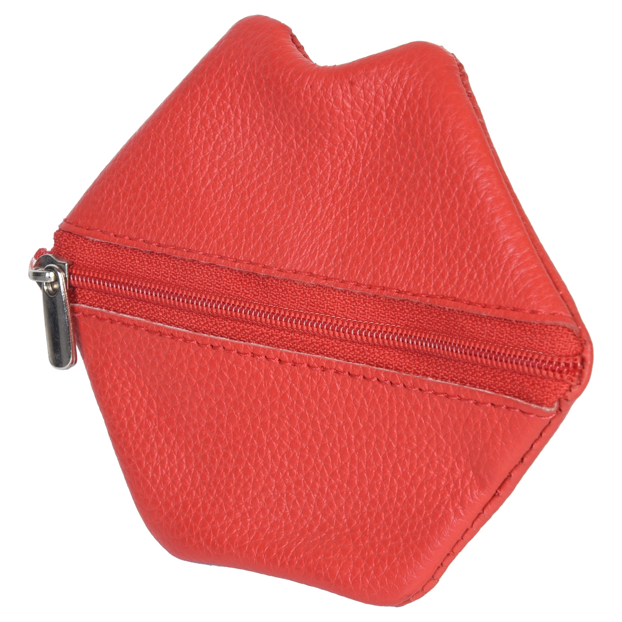 Leatherboss Ladies girls coin purse lipstick key holder - Lips Shape