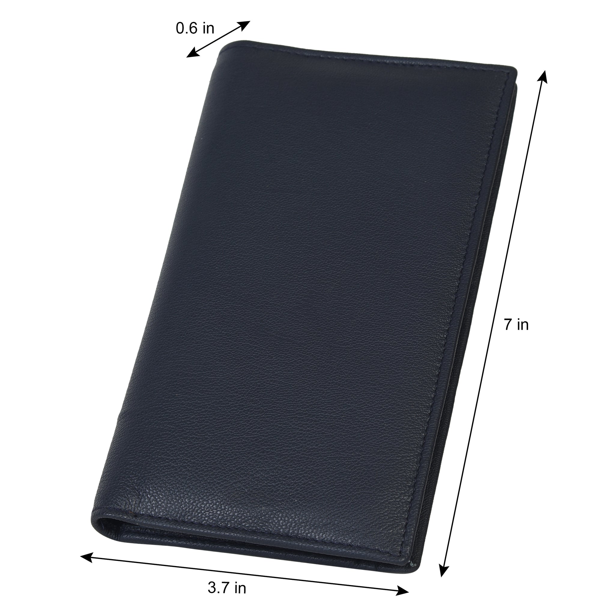 Leatherboss Genuine Leather Checkbook Cover Wallet with Credit Card Holder