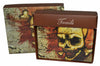 Leatherboss Mens Bifold Exotic Wallet Picture Skull with a printed gift box