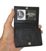 Leatherboss Leather Card Case Wallet with expandable pocket and snap closure