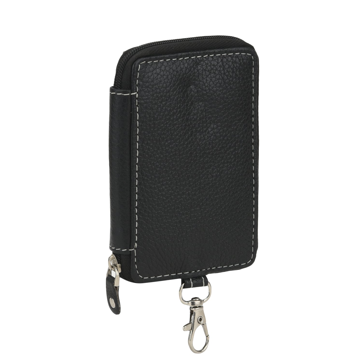Leatherboss Genuine Leather Key Chain Wallet with all around Zipper