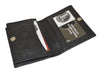 Leatherboss Leather Card Case Wallet with expandable pocket and snap closure