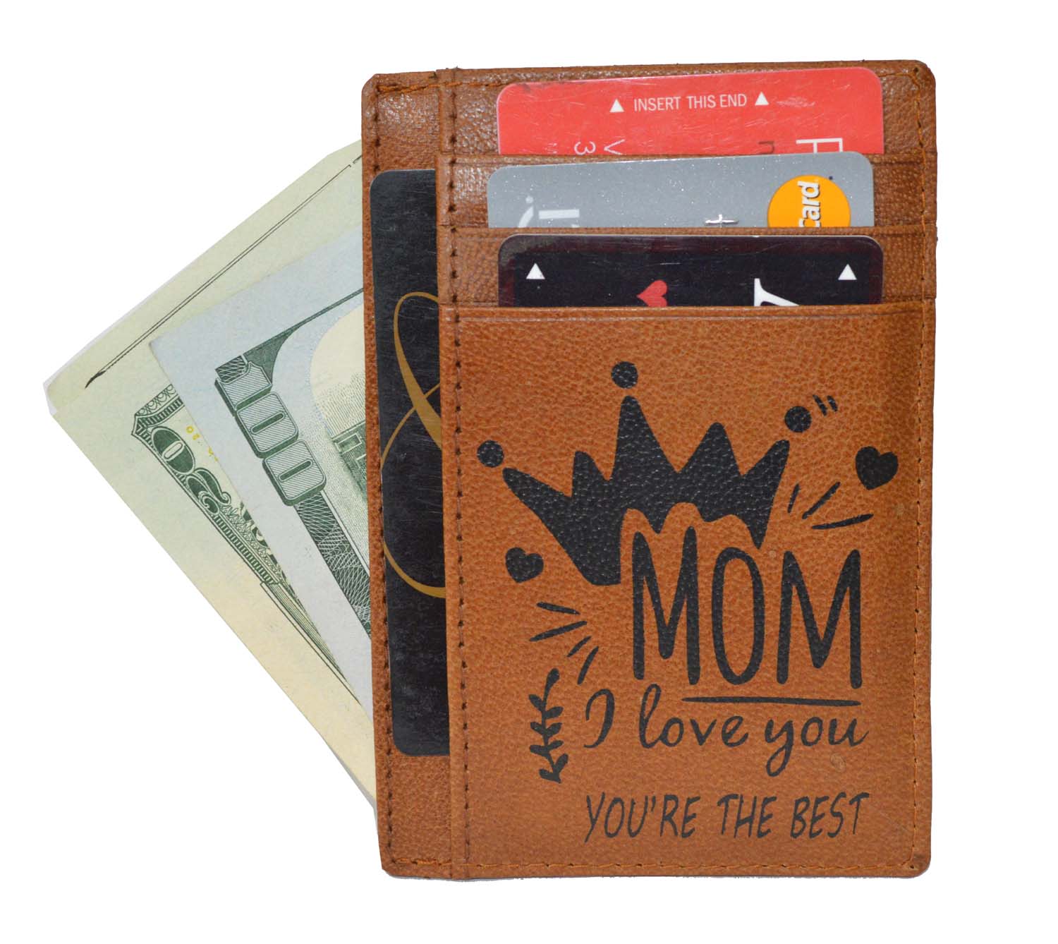 Card Case Leather Wallet for Husband WIfe Mom Dad Son Daughter Best Gift Idea