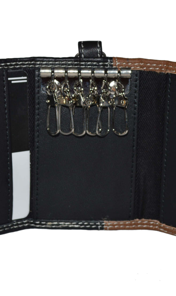 Leatherboss Genuine Leather Key Case Car Key Holder Trifold Wallet