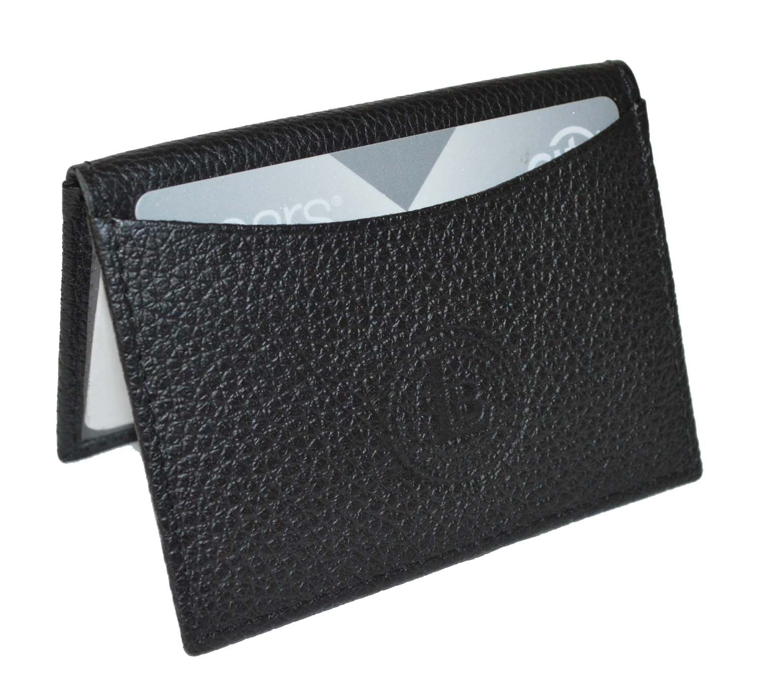 Leatherboss Premium Leather Card Case with 2 ID windows and 2 Outside card slots