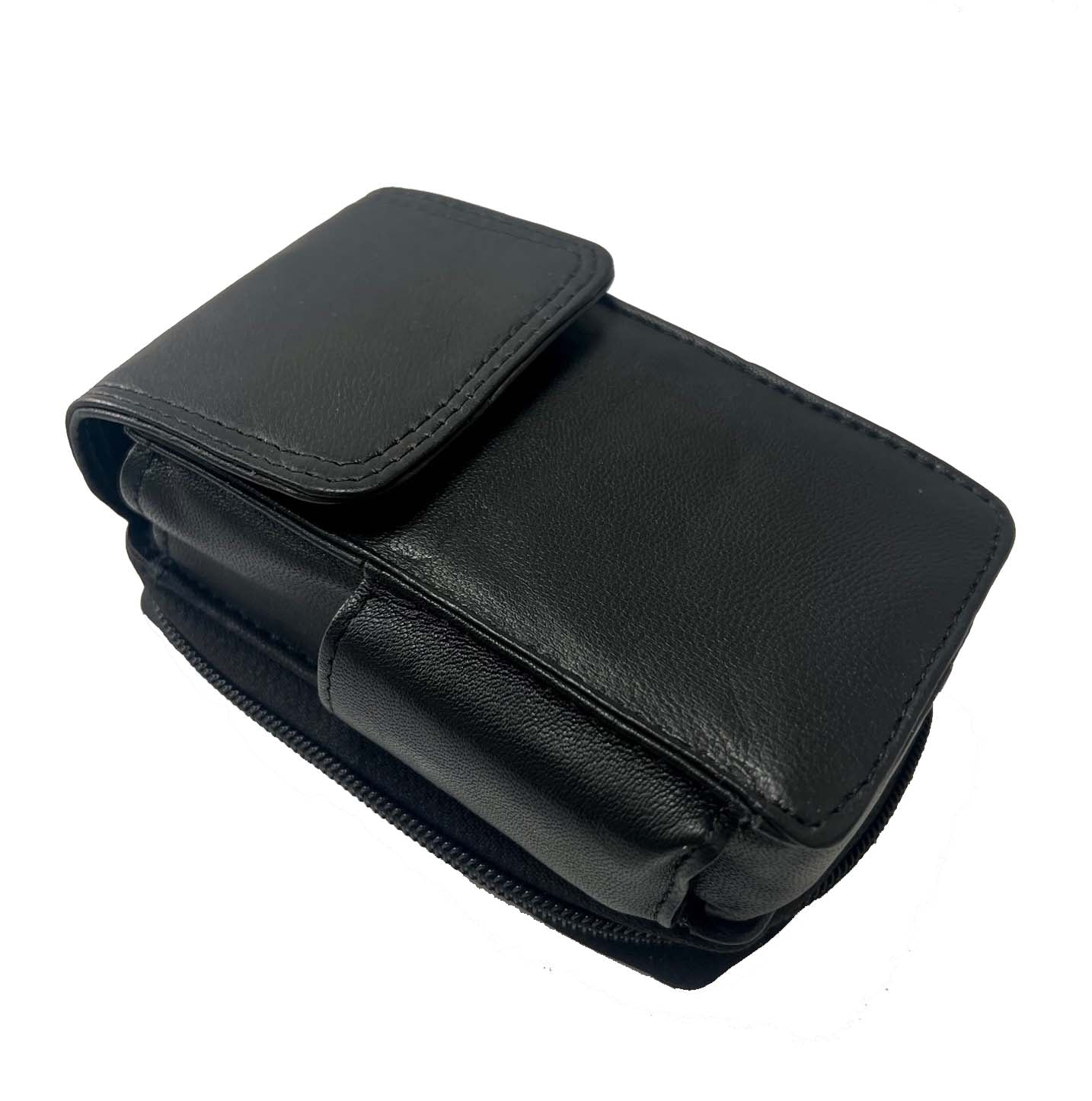 Leatherboss Cigarette Case Lighter holder With Attached All Around Zipper Wallet