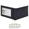 Leatherboss Genuine Leather Slim credit card holder with outside ID space, Black