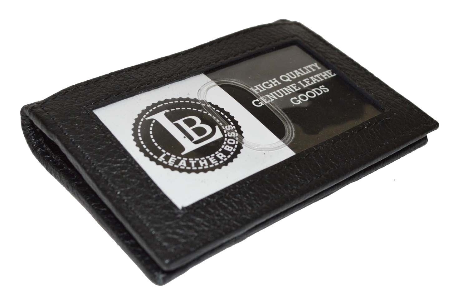 Leatherboss Slim and compact Card Holder with 8 card slot and a snap closure New