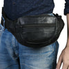 New Black Leather Waist Fanny Pack Travel Belt Bag Hip Travel Pouch