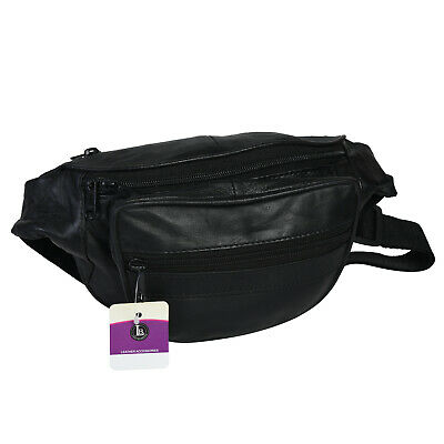 Genuine Leather Fanny Pack Designer Style New Black Great Gift Idea