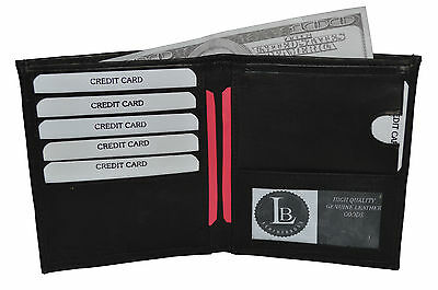 Men's Bifold Wallet 6 credit card slots and 1 ID slot Genuine Leather