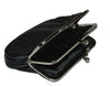 COIN PURSE LARGE SIZE DOUBLE FRAME WITH ZIPPER POCKET SPACIOUS BLACK GIFT IDEA