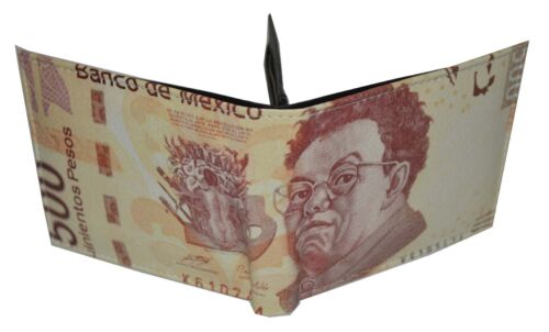 Leatherboss Men Bifold Exotic Wallet Mexican Pesos with printed gift box