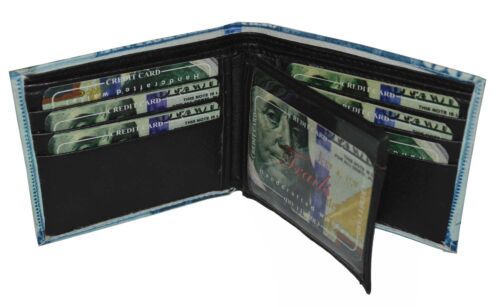Leatherboss Men Bifold Exotic Wallet Picture of Hundred Dollar with gift box