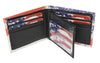 Leatherboss Men Exotic Patriotic USA American Flag Wallet with printed gift box