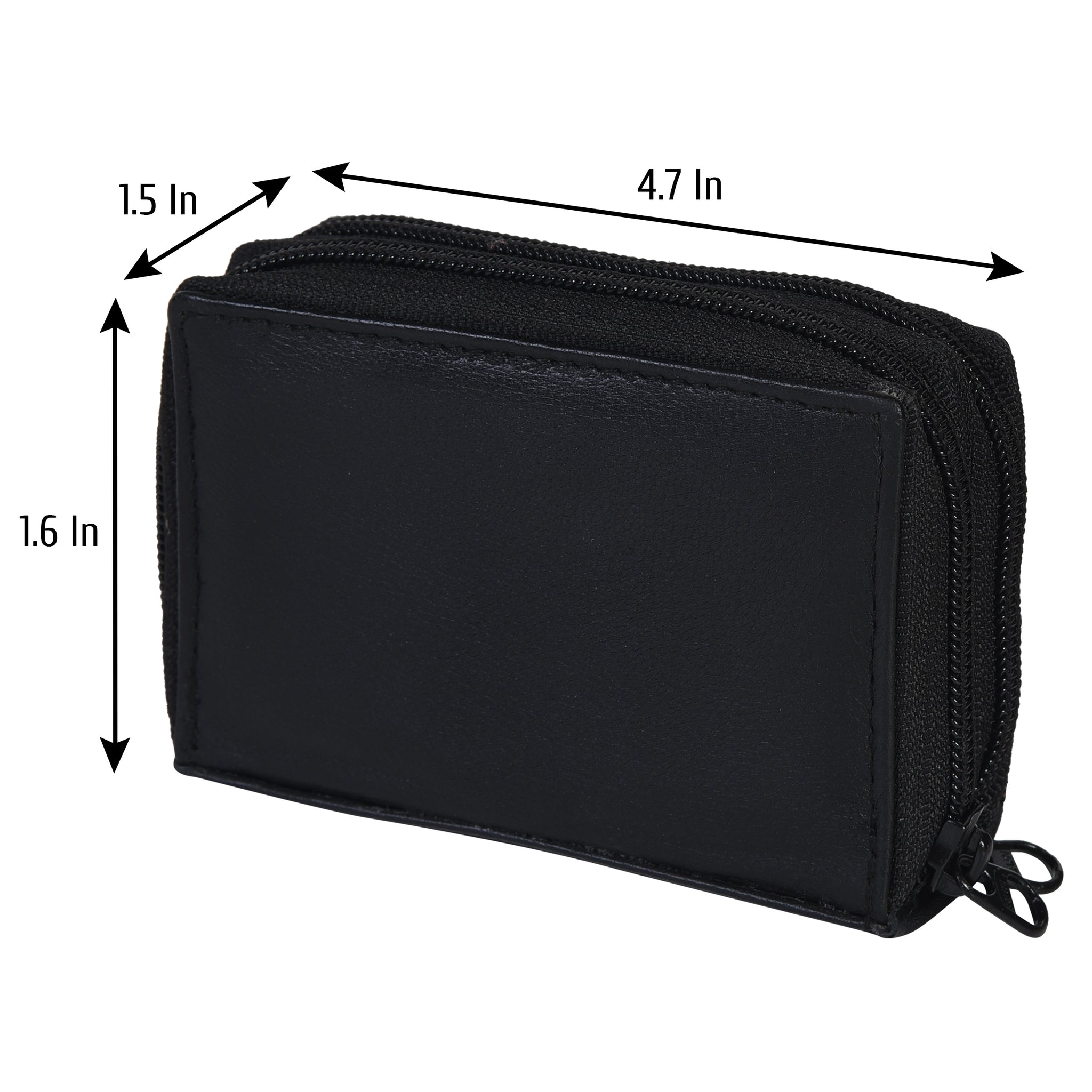 Leatherboss RFID Genuine Leather Credit card holder accordian Wallet, Black